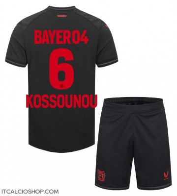 Bayer Leverkusen Odilon Kossounou #6 Prima Maglia Bambino 2023-24 Manica Corta (+ Pantaloni corti)